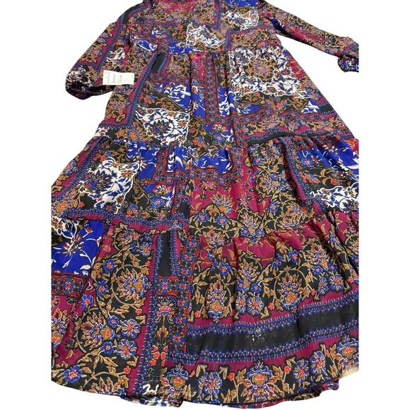 Julia Jordan Dress Multicolored Midi Size 8 Tiered NWT - Picture 1 of 14